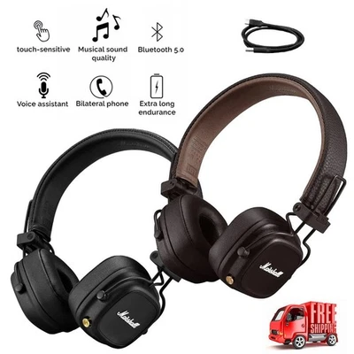Brown Black Bluetooth Foldable On Ear Headphone for Marshall Headphones Major IV - Image 1 of 4