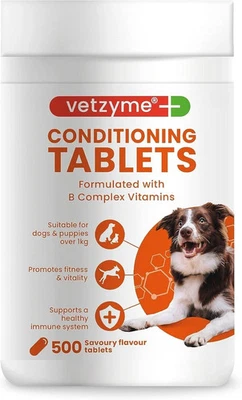 Vetzyme Conditioning Tablets for Dogs (500 Tablets) - With B Complex Vitamins