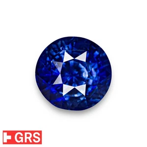 GRS Certified ROYAL BLUE Sapphire 2.73 Ct. Natural Untreated 7 MM ROUND Clean - Picture 1 of 5