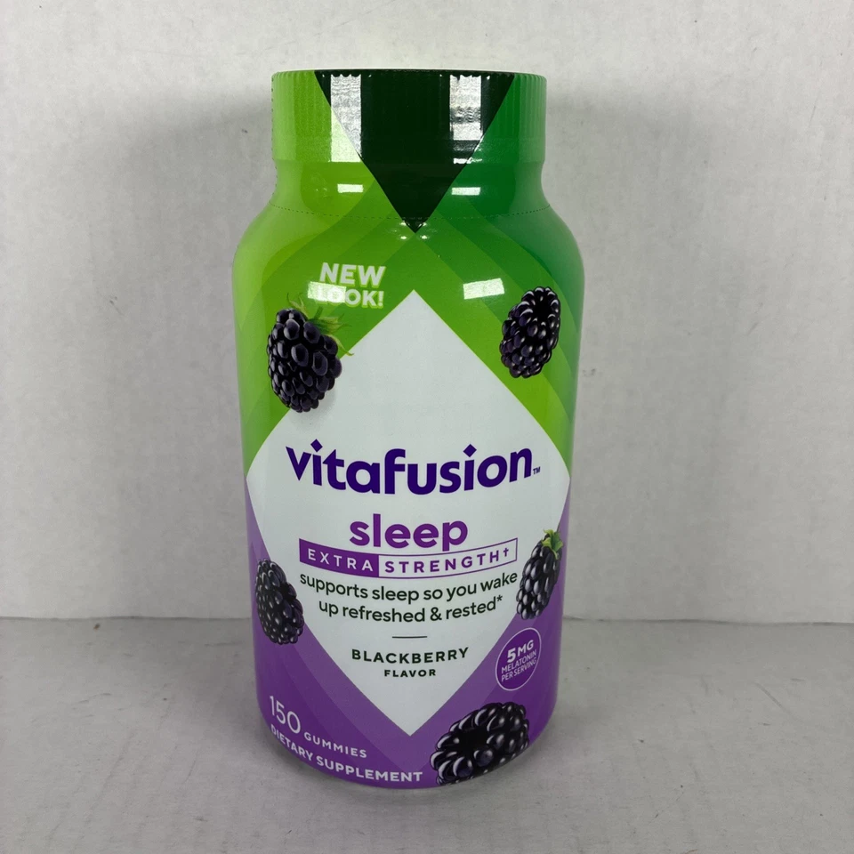 Vitafusion Sleep EXTRA STRENGTH Melatonin Gummies 5 mg Blackberry 150 Count