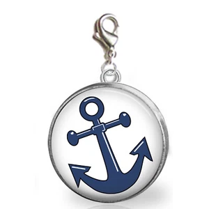 Anchor Boating Sailing Clip On Charm for Bracelet Zipper Pull Purse Charm - Picture 1 of 1