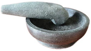 Mortero de granito Tjobek + mortero de piedra muy macizo Ø18 cm mortero de piedra natural - Imagen 1 de 3