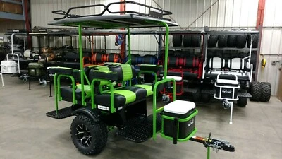 Carro de golf remolque de 4 asientos coche club Ezgo tirar detrás ATV UTV etiqueta-a-long  Foto 1 de 4