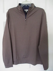 Peter Millar Mens L/S "Indian Ridge C.C." 1/4 Zip Tan Golf Sweater NWOT - M - Picture 1 of 3