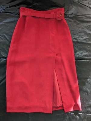 Falda de seda roja vintage Anne Klein II  Foto 1 de 4