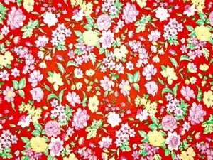Floral Fabric,Red,Colorful Flowers, Cotton, 8'10" x 44" Jo-ann's - Picture 1 of 1