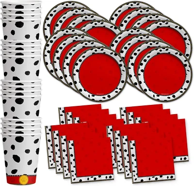 Dalmatians Birthday Party Supplies Set Plates Napkins Cups Tableware Kit for 16 Foto 1 de 4