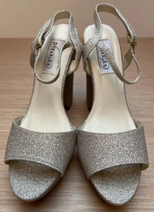 Dyeables Whitta Champagne Glitter B 8.5 Platform Heel Women’s Shoes W/Clutch - Picture 1 of 14