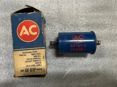 1965 Pontiac GTO 389 3-2 BBL NOS газовый фильтр переменного тока GF61P GM 854619 - Изображение 1 из 3