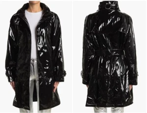 Men's PVC Vinyl Shiny Jacket Trench Gothic Patent Raincoat Waterproof Premium US - Picture 1 of 5
