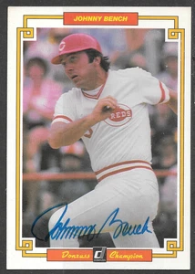 Johnny Bench Autograph on Donruss Champion (5"x3-1/2") baseball card. - Picture 1 of 1