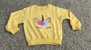 Girls Long Sleeve Sweatshirt Yellow Size 100 - Picture 1 of 4