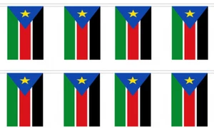 South Sudan Country 12x18 Polyester Bunting String Flag Banner (8 Flags) - Picture 1 of 2