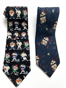 Lote De 2 Corbatas De Colección Looney Tunes Tasmanian Devil 1998 (100% Seda) + 1995 - Imagen 1 de 9
