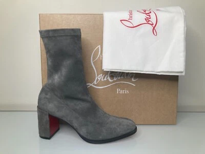 NUEVO EN CAJA Botines Christian Louboutin Gris Rocket Gamuza Stretchadoxa EUR 40 Foto 1 de 4