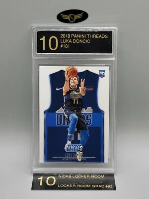 2019 Panini Threads Dallas Mavericks LUKA DONCIC #181 rookie RC graded LRG 10 - Image 1 of 2