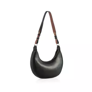 CLEARANCE! Shiraleah Charlotte Shoulder Bag, Black, Saddle Strap, Crescent, NWT! - Picture 1 of 3