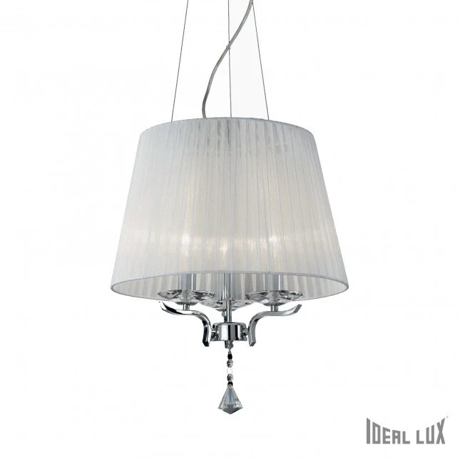 IDEAL LUX SOSPENS.D.40 3X40W E14 M.CROMO PARL.ORGANZA ARGENTO IDEALPEGASOSP3ARG - Immagine 1 di 2