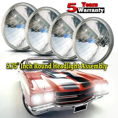 Faros de haz alto bajo DRL de 5-3/4" 5,75" 4 piezas para Cadillac DeVille 1962-1974 Foto 1 de 4