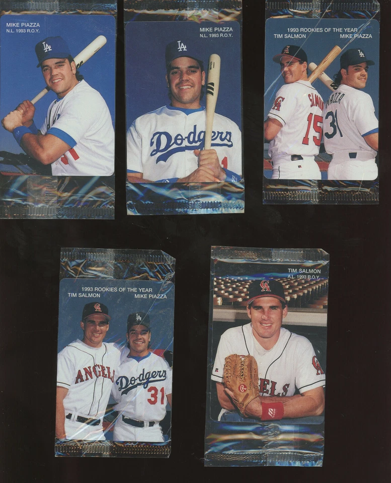 Mike Piazza & Tim Salmon Mothers 1994 galletas de béisbol -93 ROYs Foto 1 de 2