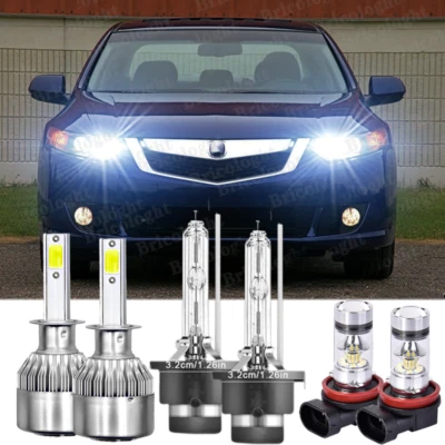 For Acura TSX 2004 2005 2006 2007 2008 LED HID Headlights Hi/Low + Fog Light Kit - Image 1 of 4