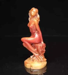 Chinese Natural Shoushan Stone Hand-carved Exquisite Beautiful Woman Statue - Picture 1 of 6