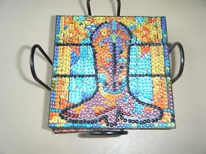 Set of 6 Cowboy Boot Coasters with stand - Picture 1 of 2