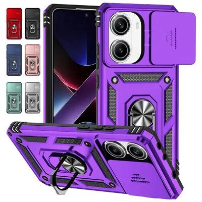Para Xiaomi Poco X7/X7 Pro X6 X5 Estuche Anillo Soporte Armadura Deslizable Cámara Soporte Cubierta