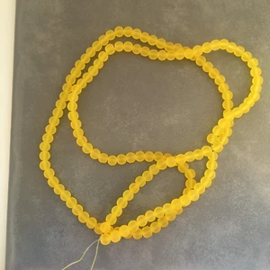 135X Frosted Glass Beads 6mm Round Yellow Honey Craft Bead 80cm Strand - Bild 1 von 8