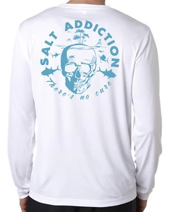 Salt Addiction t shirt long sleeve microfiber Ocean pirate fishing uv upf 50+ - Picture 1 of 2