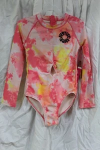 Justice Retro Surf Twist Long Sleeve Swimsuit UPF 50+-Watermelon-Medium (10)-NWT - Picture 1 of 3