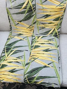 2 pieces Tropical Fabric Palm Fronds Vtg Style Floral 25" x 23" Pillow Covers? - Picture 1 of 4
