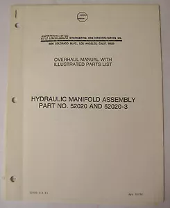Sterer Hydraulic Manifold Assembly Original Overhaul Manual W/ Illustrated Parts - Foto 1 di 7