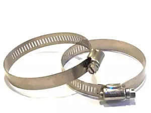 (2) 3" (76mm) SAE Nº Abrazaderas de manguera de acero inoxidable 40 SS 5/16 engranaje helicoidal hexagonal - Imagen 1 de 4
