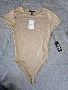 ¡NUEVO CON ETIQUETAS! Body para mujer FOREVER 21 talla pequeña bronce esculpido - Imagen 1 de 2