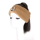 Knitted Headband Synthetic Wig With Hat Shade Baseball Cap Wig Girls