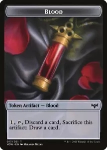 Blood (017) // Dragon Illusion (009) Foil Token Innistrad: Crimson Vow VOW MTG - Picture 1 of 2