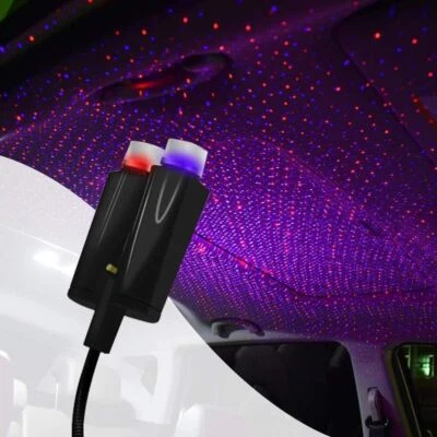 USB Car Interior Roof LED Star Light Atmosphere Starry Sky Night Projector Lamp - Image 1 of 4