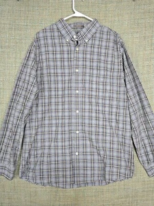 Foundry BIG & TALL Mens Long Sleeve Casual Button Shirt Sz LT Grey Plaid - Picture 1 of 9