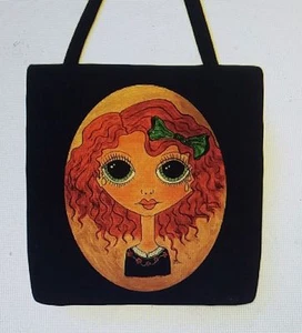 Russisches Mädchen inspiriert große Augen Auge Süßigkeiten rote Haare Künstler Tragetasche Handtasche 16 x 16 neu - Bild 1 von 1