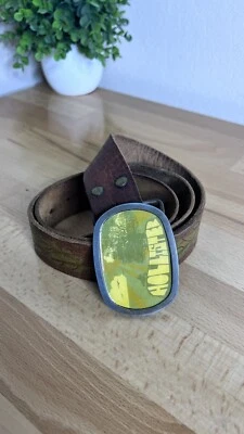VTG Hollister Belt Mens/Womens With Buckle Tooled Leaves Leather Surfer Boho - Image 1 of 4
