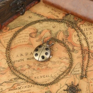 Bronze Ladybug Shaped Quartz Pocket Watch with Necklace Chain Watches Kids Gifts - Picture 1 of 8