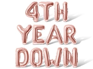 4TH YEAR DOWN Letter Balloon Banner - 4th Birthday Party Supply Decorations DIY - Picture 1 of 55