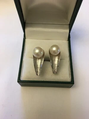 Gemelos vintage de oro macizo de 14k y perlas Foto 1 de 4