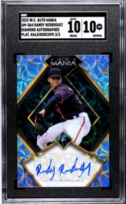 2023 Wild Card #AM-D64 Randy Rodriguez 3/3 Diamond Platinum Kaleidoscope SGC 10 - Image 1 of 2