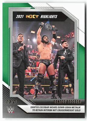 2022 Panini NXT 2.0 WWE #1 Santos Escobar 2021 NXT Highlights Green - Image 1 of 2