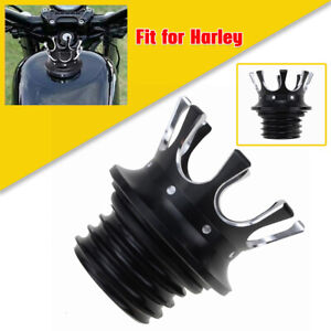 Motorcycle Black Gas Cap Crown Flush Fuel Oil Tank Cap Fits For Harley Road King