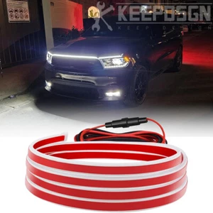 Tira de luces LED dinámicas para capó blanco/ámbar/RGB para auto Dodge Durango 71/94 pulgadas - Imagen 1 de 33