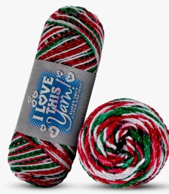 CHRISTMAS SPARKLE METALLIC OMBRÉ 2-Skein-Lot I Love This Yarn #738 Discontinued - Image 1 of 4