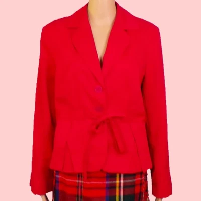 Blazer ANALOGÍA talla 14 rojo carmín 2 botones 100% poliéster solo limpieza en seco Foto 1 de 4